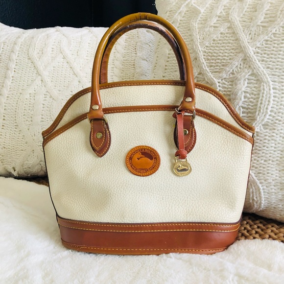 Dooney & Bourke Handbags - Vintage Dooney and Bourke Domed Satchel, Off White & Tan handbag